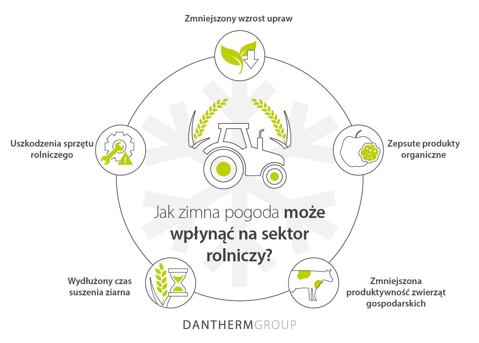 Jak zimna pogoda wpływa na sektor rolniczy w zakresie upraw, hodowli zwierząt i sprzętu – infografika